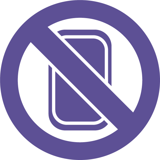 Icono de prohibido dispositivos electrónicos