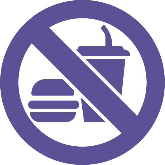 Icono de prohibido ingresar alimentos
