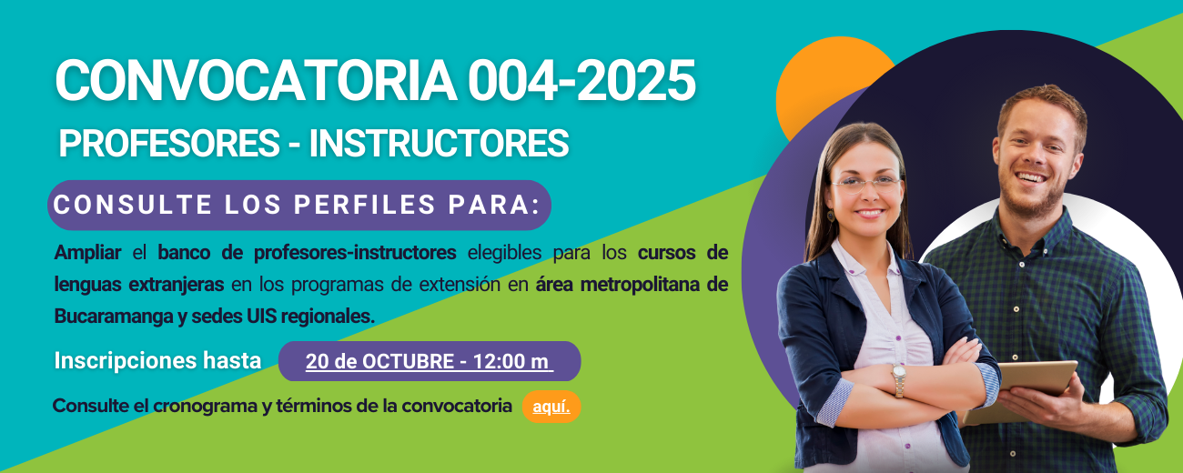 Convocatoria para profesores e instructores, Instituto de Lenguas